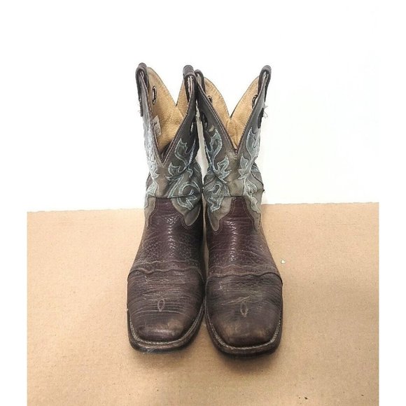 Double H Leather Square Toe Cowboy Boots Mens Size 13D Brown Gray DH3575 - Picture 4 of 13